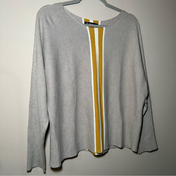 INC International Concepts Tan Sweater Yellow Stripe Size Large - Picture 6 of 16